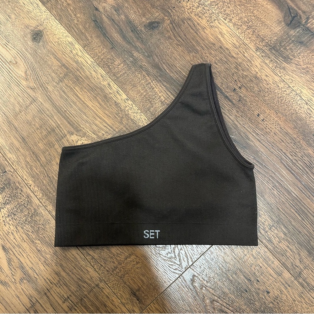 Set Active One Shoulder Ribbed Top - Picture 2 of 5